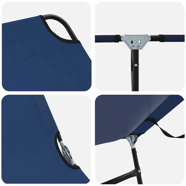 vidaXL Πτυσσόμενη ξαπλώστρα 1-πρόσωπο Μπλε 56 x 189 x 87 εκ. ύφασμα