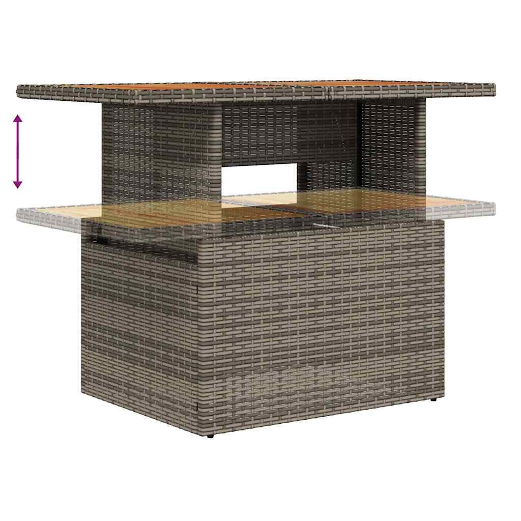 vidaXL Σετ Καναπέ Κήπου με αποθήκευση 8 pcs Γκρι Πολυ ράταν