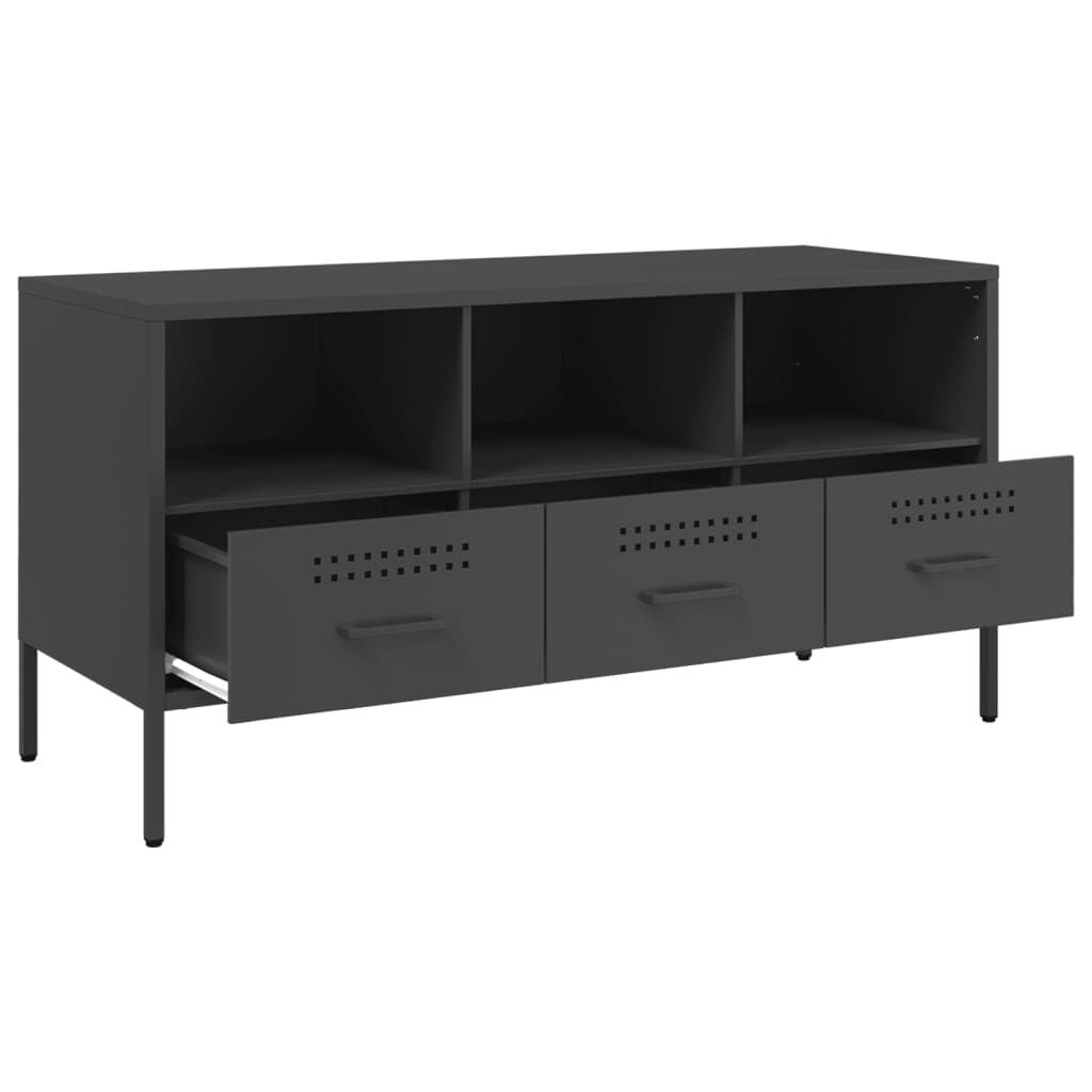 vidaXL Έπιπλο Τηλεόρασης Μαύρο 100,5x39x50,5 εκ. Ατσάλινο