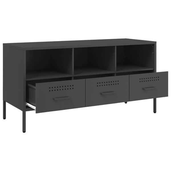 vidaXL Έπιπλο Τηλεόρασης Μαύρο 100,5x39x50,5 εκ. Ατσάλινο