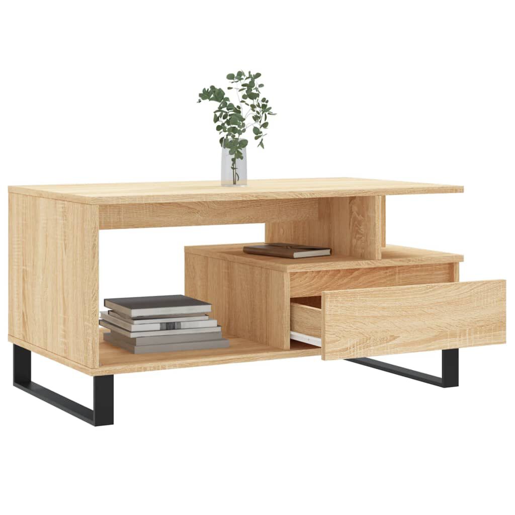 vidaXL Τραπεζάκι Σαλονιού Sonoma Δρυς 90x49x45 εκ. Επεξεργασμένο Ξύλο