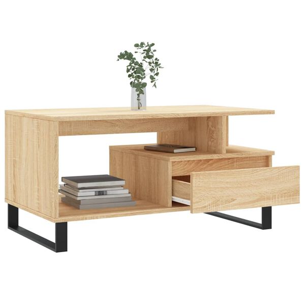 vidaXL Τραπεζάκι Σαλονιού Sonoma Δρυς 90x49x45 εκ. Επεξεργασμένο Ξύλο