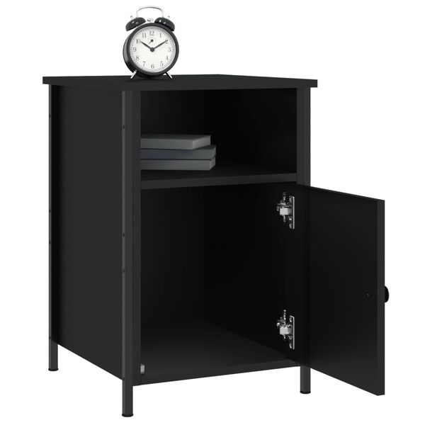 vidaXL Κομοδίνα 2 τεμ. Μαύρα 40 x 42 x 60 εκ. από Επεξεργασμένο Ξύλο
