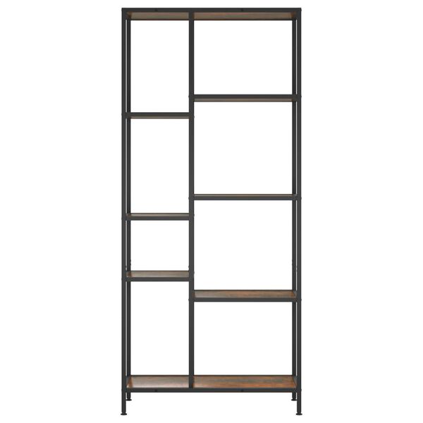 vidaXL Βιβλιοθήκη 80 x 30 x 180 εκ. από Ατσάλι και Επεξεργασμένο Ξύλο