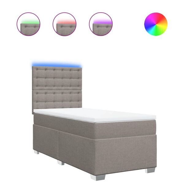 vidaXL &Kappa;&rho;&epsilon;&beta;ά&tau;&iota; Boxspring &mu;&epsilon; &Sigma;&tau;&rho;ώ&mu;&alpha; Taupe 80x200 &epsilon;&kappa;. &Upsilon;&phi;&alpha;&sigma;&mu;ά&tau;&iota;&nu;&omicron;