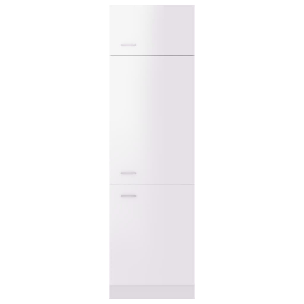 vidaXL Ντουλάπι Ψυγείου Lyon Γυαλιστερό Λευκό 60x57x207 εκ. Επεξ. Ξύλο