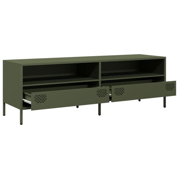 vidaXL Έπιπλο Τηλεόρασης Λαδί 135x39x43,5 εκ. Ατσάλι Ψυχρής Έλασης