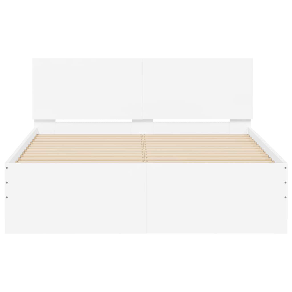 vidaXL Πλαίσιο Κρεβατιού με Κεφαλάρι/LED Λευκό 120x190 εκ.