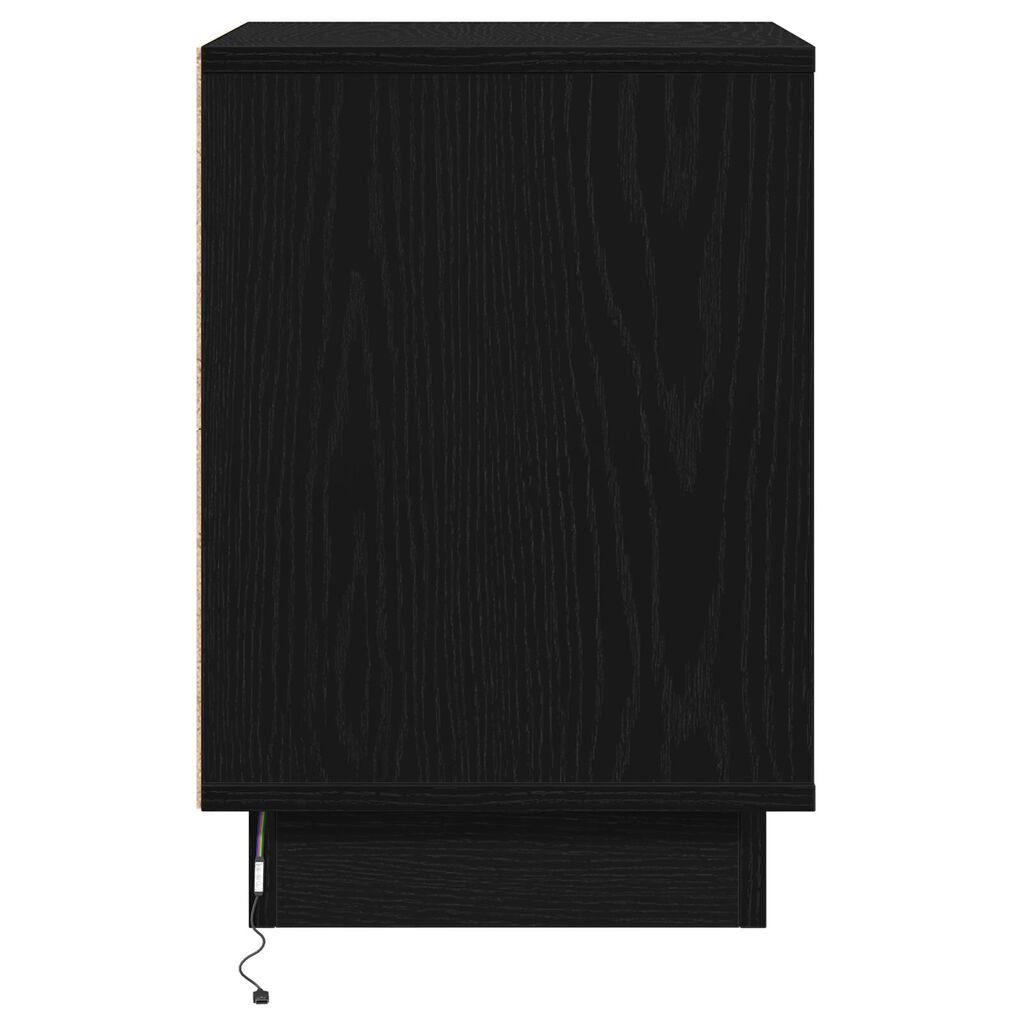 vidaXL Κομοδίνα με LED Φωτισμό 2 τεμ Μαύρο 39x34,5x50 εκ