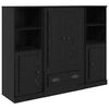 vidaXL Highboard &mu;&epsilon; &sigma;&upsilon;&rho;&tau;ά&rho;&iota; 3 pcs &Mu;&alpha;ύ&rho;&eta; &Omicron;&xi;&upsilon;ά &Epsilon;&pi;&epsilon;&xi;&epsilon;&rho;&gamma;&alpha;&sigma;&mu;έ&nu;&omicron; &xi;ύ&lambda;&omicron;