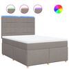 vidaXL &Kappa;&rho;&epsilon;&beta;ά&tau;&iota; Boxspring &mu;&epsilon; &Sigma;&tau;&rho;ώ&mu;&alpha; Taupe 160x200 &epsilon;&kappa;. &Upsilon;&phi;&alpha;&sigma;&mu;ά&tau;&iota;&nu;&omicron;