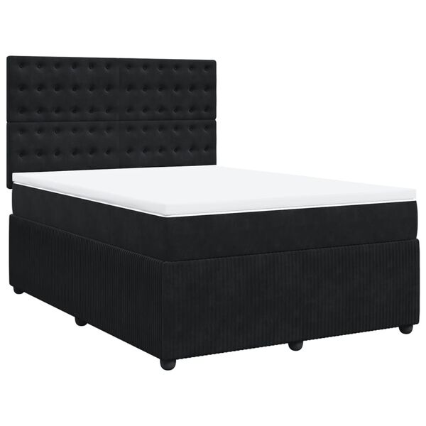 vidaXL &Kappa;&rho;&epsilon;&beta;ά&tau;&iota; Boxspring &mu;&epsilon; &Sigma;&tau;&rho;ώ&mu;&alpha; &Mu;&alpha;ύ&rho;&omicron; 140x190 &epsilon;&kappa;. &Beta;&epsilon;&lambda;&omicron;ύ&delta;&iota;&nu;&omicron;