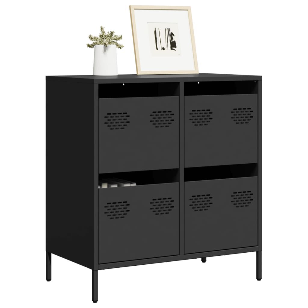 vidaXL Ντουλάπι Μαύρο 68x39x73,5 εκ. από Χάλυβα Ψυχρής Έλασης
