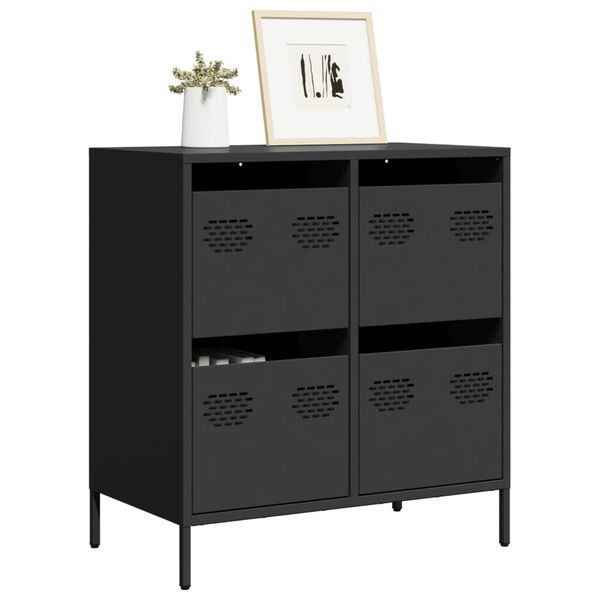 vidaXL Ντουλάπι Μαύρο 68x39x73,5 εκ. από Χάλυβα Ψυχρής Έλασης