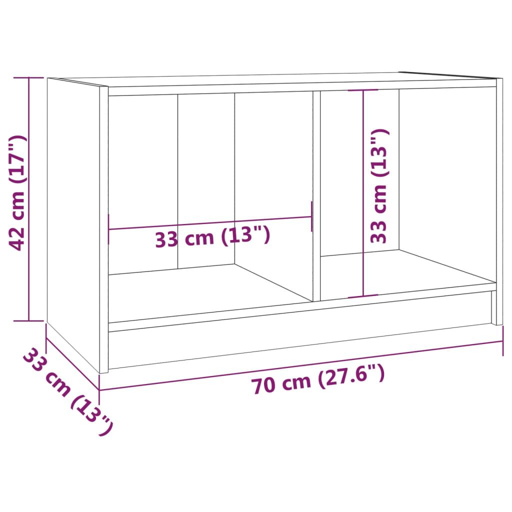vidaXL Έπιπλο Τηλεόρασης Λευκό 70 x 33 x 42 εκ. από Μασίφ Ξύλο Πεύκου