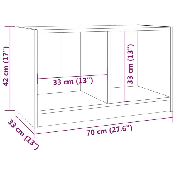vidaXL Έπιπλο Τηλεόρασης Λευκό 70 x 33 x 42 εκ. από Μασίφ Ξύλο Πεύκου