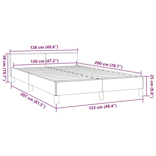 vidaXL Σκελετός Κρεβατιού Χωρίς Στρώμα Taupe 120x200 εκ. Υφασμάτινο