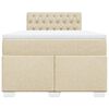 vidaXL Κρεβάτι Boxspring με Στρώμα Κρεμ 120x200 εκ. Υφασμάτινο