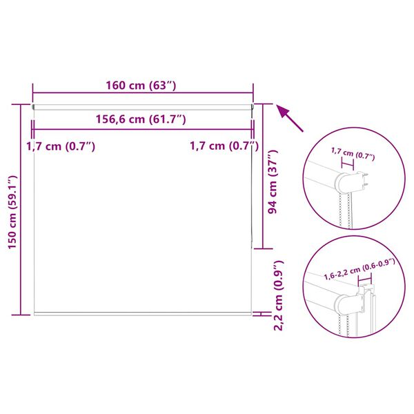 vidaXL Ρολέρ Μπλακάουτ Κόκκινη 160x150 εκ. Πλάτος υφάσματος 156,6εκ.