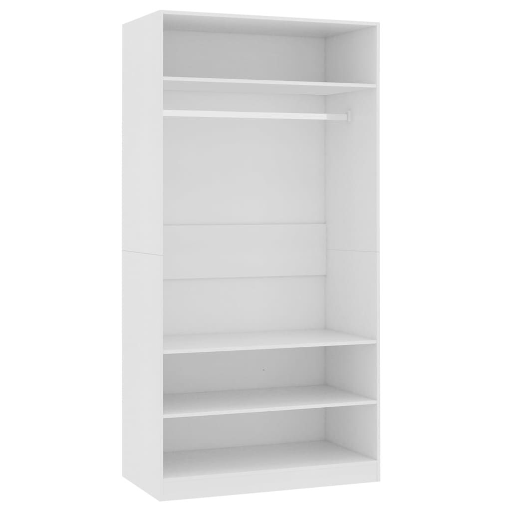 vidaXL Ντουλάπα Λευκή 100 x 50 x 200 εκ. από Επεξ. Ξύλο