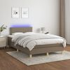 vidaXL &Kappa;&rho;&epsilon;&beta;ά&tau;&iota; Boxspring &mu;&epsilon; &Sigma;&tau;&rho;ώ&mu;&alpha; & LED Taupe 120x200 &epsilon;&kappa;. &Upsilon;&phi;&alpha;&sigma;&mu;ά&tau;&iota;&nu;&omicron;