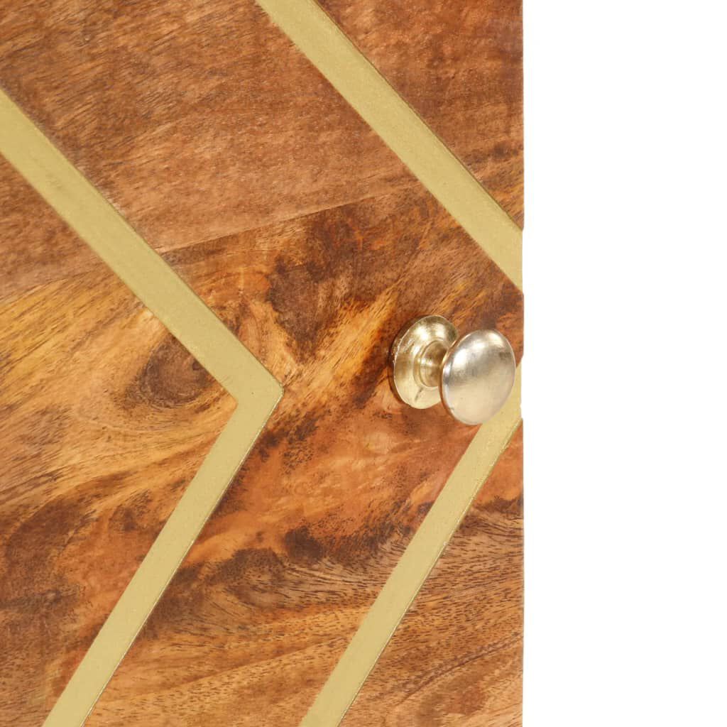 vidaXL Ντουλάπι Καφέ/Μαύρο 40 x 33,5 x 110 εκ. από Μασίφ Ξύλο Μάνγκο