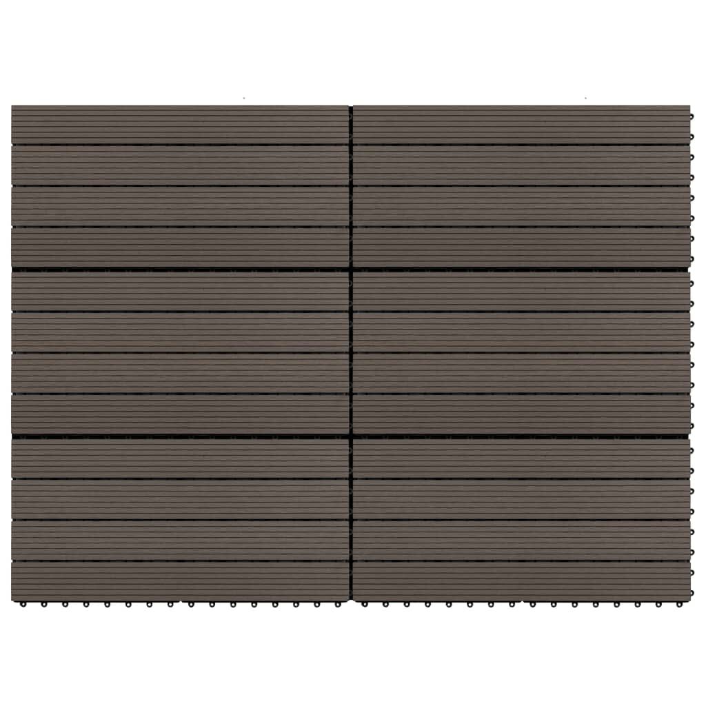 vidaXL Πλακάκια Deck 6 τεμ. Σκούρο Καφέ 60 x 30 εκ. 1,08 μ² από WPC