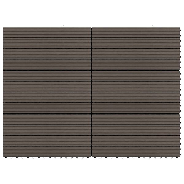 vidaXL Πλακάκια Deck 6 τεμ. Σκούρο Καφέ 60 x 30 εκ. 1,08 μ² από WPC