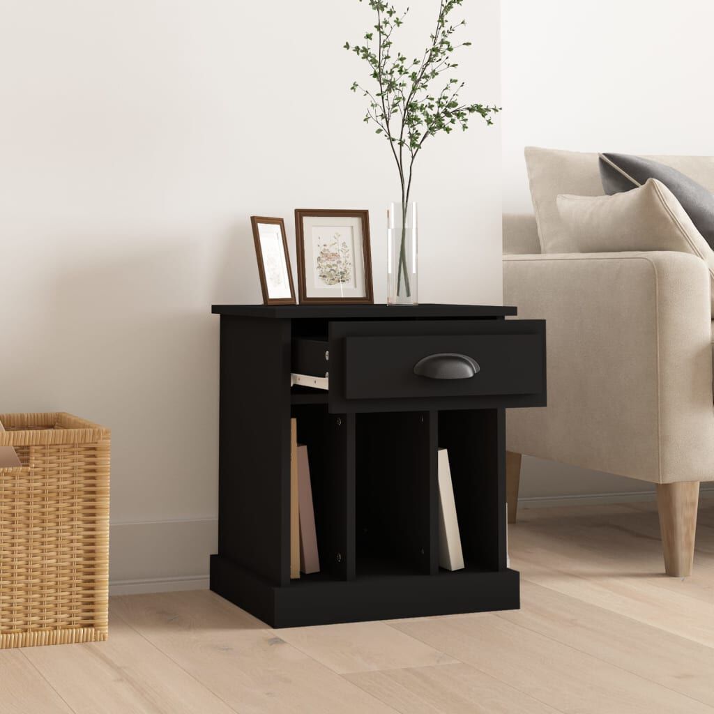 vidaXL Κομοδίνο Μαύρο 43x36x50 εκ.