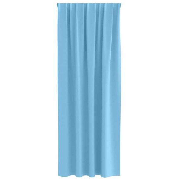 vidaXL Κουρτίνες με κουρτίνες 2 pcs Γαλάζιο Πολυεστέρας