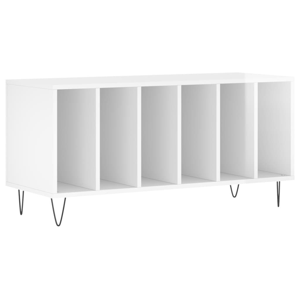 vidaXL Έπιπλο Δίσκων Γυαλ. Λευκό 100x38x48 εκ. από Επεξεργασμένο Ξύλο