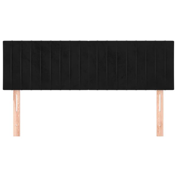 vidaXL Κεφαλάρια Κρεβατιού 2 τεμ. Μαύρα 72x5x78/88 εκ. Βελούδινα
