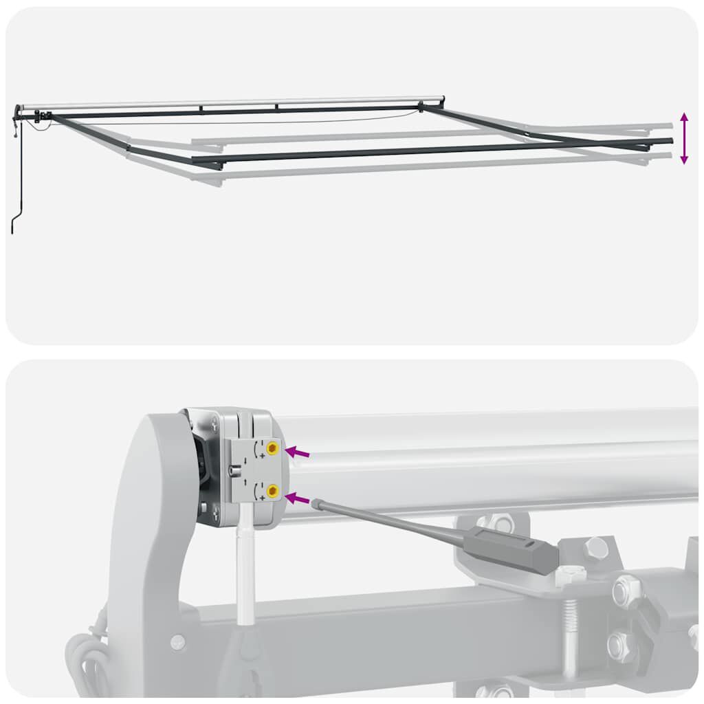 vidaXL Τέντα Πτυσσόμενη Αυτόματη με LED Ανθρακί / Λευκή 400x300 εκ.