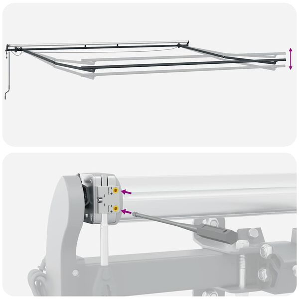 vidaXL Τέντα Πτυσσόμενη Αυτόματη με LED Ανθρακί / Λευκή 400x300 εκ.