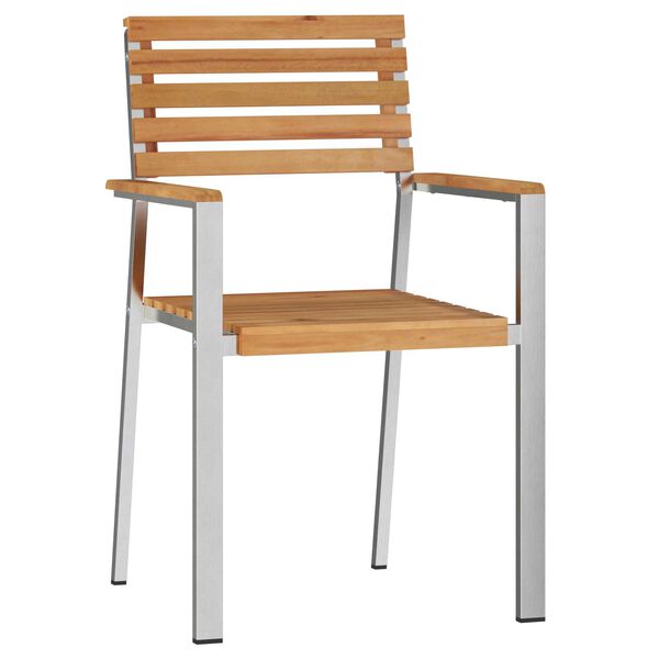 vidaXL Σέτ φαγητού για κήπο 3 pcs Καφέ Μασίφ ξύλο teak