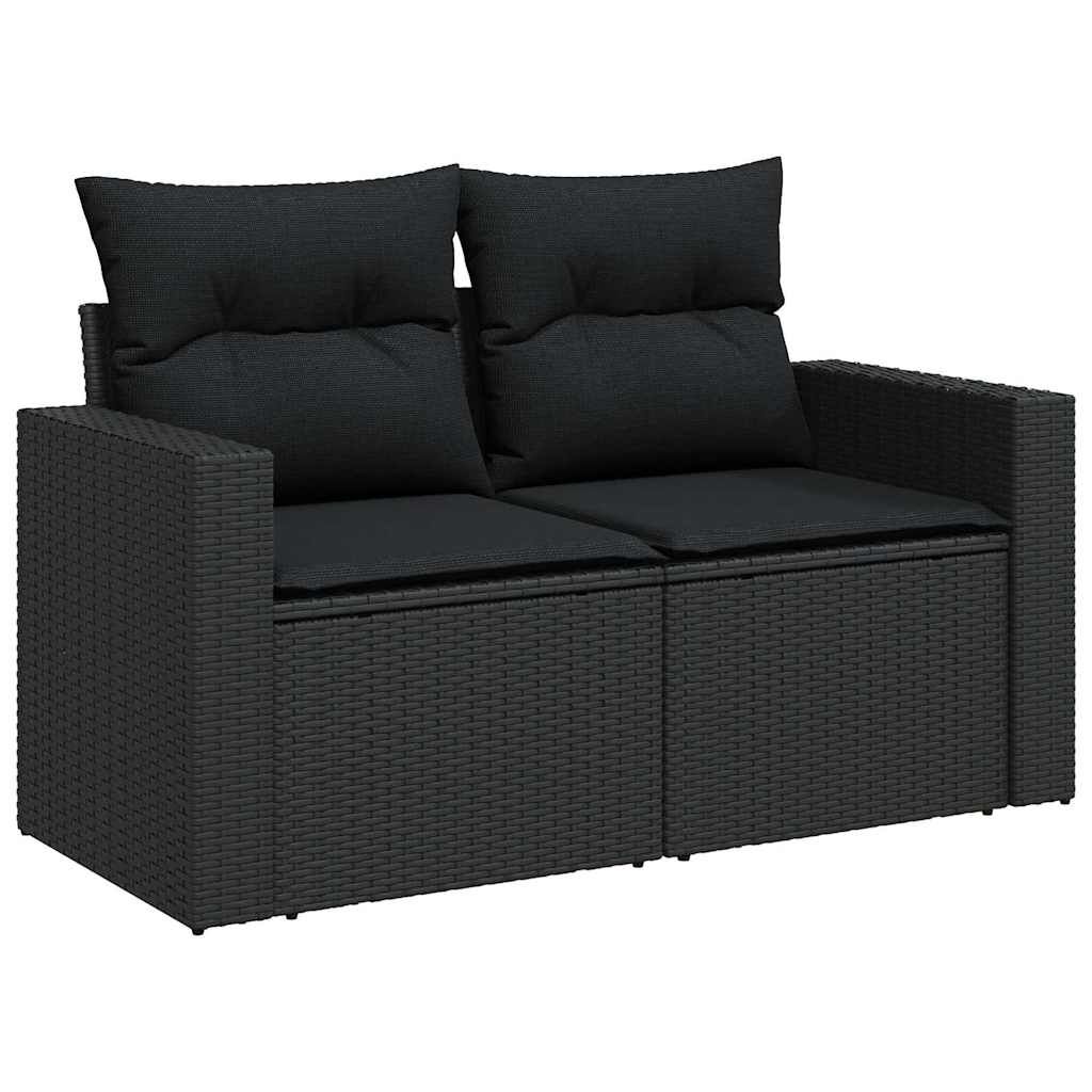 vidaXL Σετ Καναπέ Κήπου με μαξιλάρι 11 pcs Μαύρο 90 x 55 x 71 cm