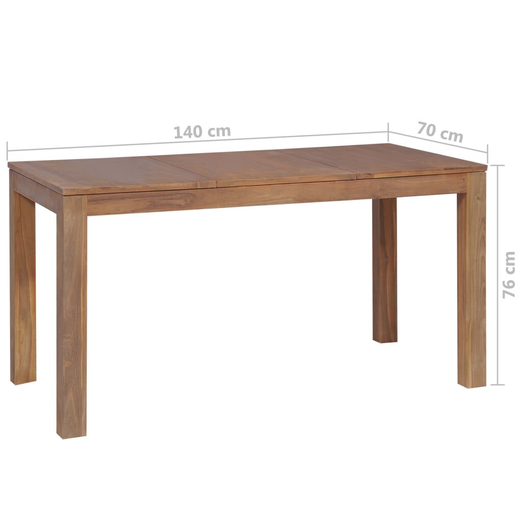 vidaXL Τραπεζαρία 140 x 70 x 76 εκ. Μασίφ Ξύλο Teak / Φυσικό Φινίρισμα