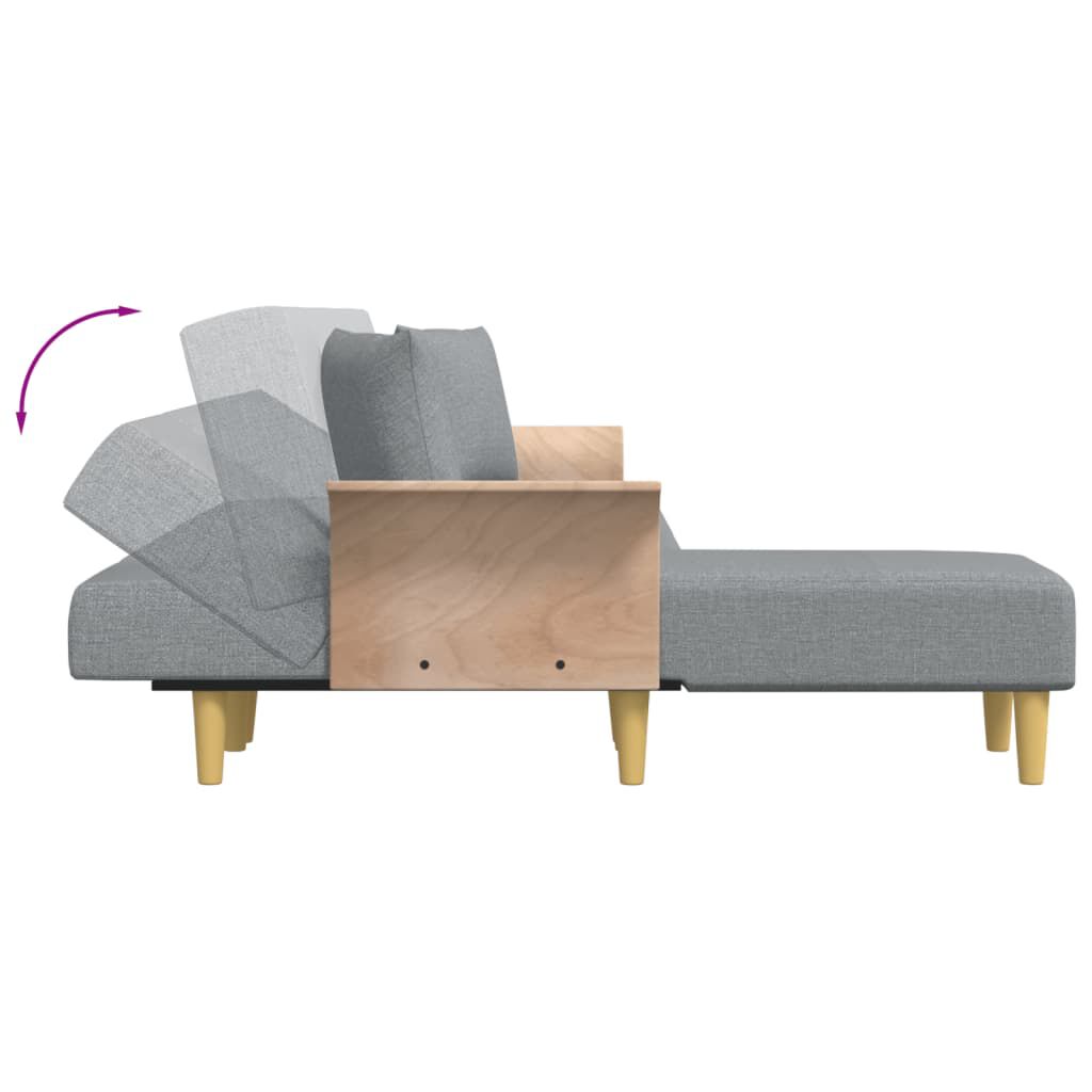 vidaXL Καναπές Κρεβάτι Γωνιακός Αν. Γκρι 279x140x70 εκ. Υφασμάτινος