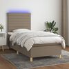 vidaXL &Kappa;&rho;&epsilon;&beta;ά&tau;&iota; Boxspring &mu;&epsilon; &Sigma;&tau;&rho;ώ&mu;&alpha; & LED Taupe 100x200 &epsilon;&kappa;. &Upsilon;&phi;&alpha;&sigma;&mu;ά&tau;&iota;&nu;&omicron;