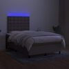 vidaXL &Kappa;&rho;&epsilon;&beta;ά&tau;&iota; Boxspring &mu;&epsilon; &Sigma;&tau;&rho;ώ&mu;&alpha; & LED Taupe 120x190 &epsilon;&kappa;. &Upsilon;&phi;&alpha;&sigma;&mu;ά&tau;&iota;&nu;&omicron;