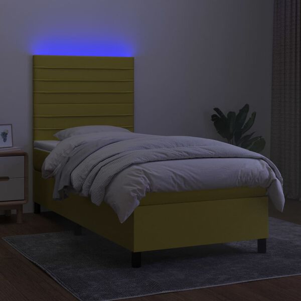 vidaXL &Kappa;&rho;&epsilon;&beta;ά&tau;&iota; Boxspring &mu;&epsilon; &Sigma;&tau;&rho;ώ&mu;&alpha; & LED &Pi;&rho;ά&sigma;&iota;&nu;&omicron; 90x190 &epsilon;&kappa;. &Upsilon;&phi;&alpha;&sigma;&mu;ά&tau;&iota;&nu;&omicron;