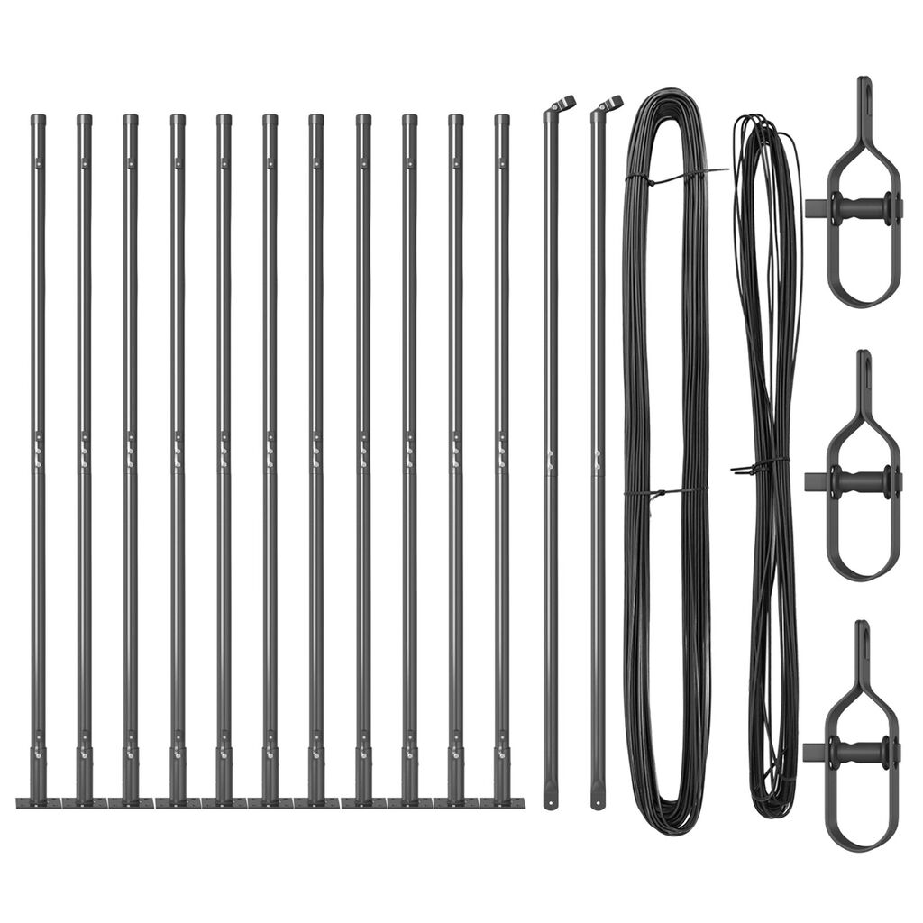 vidaXL Στήλες Φράχτη με Βάσεις 13 τμχ Ø32mm 83,5cm Γαλβανισμένο Ατσάλι