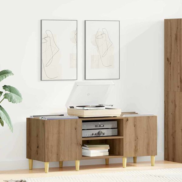 vidaXL &Nu;&tau;&omicron;&upsilon;&lambda;ά&pi;&iota; &delta;ί&sigma;&kappa;&omega;&nu; &beta;&iota;&nu;&upsilon;&lambda;ί&omicron;&upsilon; Artisan Oak 121 x 38 x 48 cm