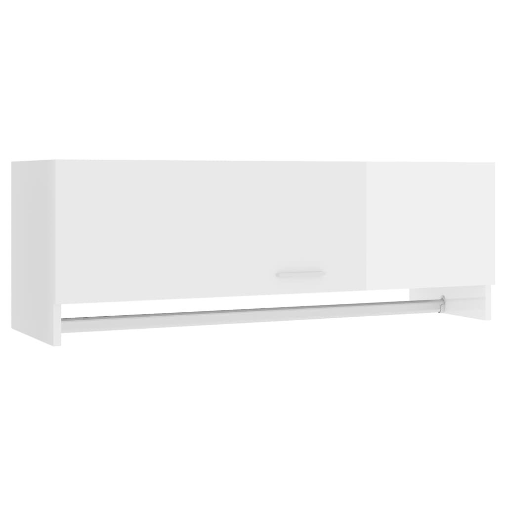 vidaXL Ντουλάπα Γυαλιστερό Λευκό 100 x 32,5 x 35 εκ. από Επεξ. Ξύλο