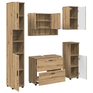 vidaXL &Sigma;&epsilon;&tau; &Epsilon;&pi;ί&pi;&lambda;&omega;&nu; &Mu;&pi;ά&nu;&iota;&omicron;&upsilon; 5 &tau;&mu;&chi;. Artisan Oak 35 x 30 x 192 &epsilon;&kappa;