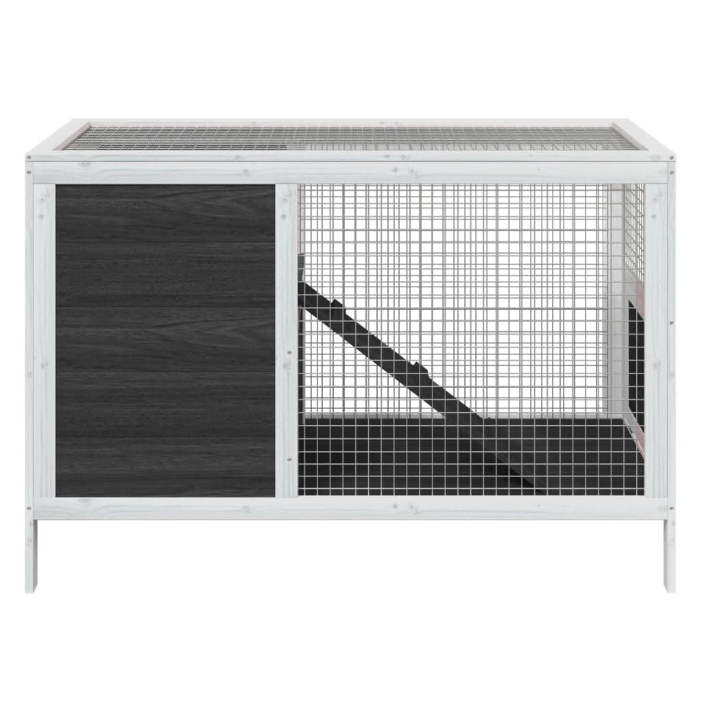 vidaXL Κλουβί Κουνελιών Γκρι 103 x 44 x 69,5 εκ. Μασίφ Ξύλο Πεύκου