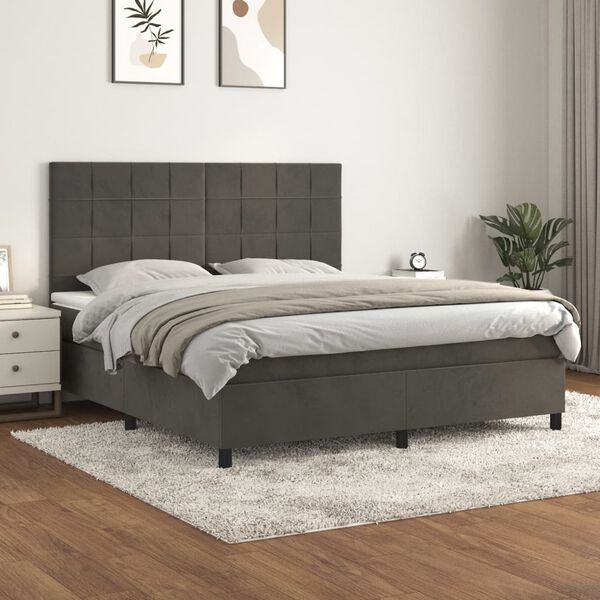 vidaXL &Kappa;&rho;&epsilon;&beta;ά&tau;&iota; Boxspring &mu;&epsilon; &Sigma;&tau;&rho;ώ&mu;&alpha; &Sigma;&kappa;&omicron;ύ&rho;&omicron; &Gamma;&kappa;&rho;&iota; 160x200 &epsilon;&kappa;. &Beta;&epsilon;&lambda;&omicron;ύ&delta;&iota;&nu;&omicron;