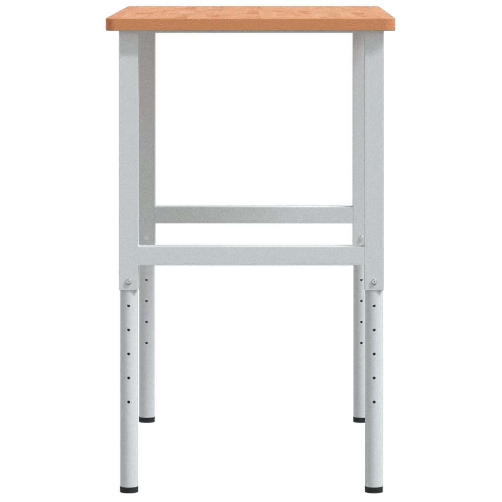 vidaXL Πάγκος Εργασίας Ορθογώνιος 100x60x(71,5-98) εκ Μασίφ Ξύλο Οξιάς