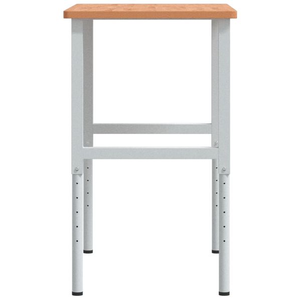 vidaXL Πάγκος Εργασίας Ορθογώνιος 100x60x(71,5-98) εκ Μασίφ Ξύλο Οξιάς