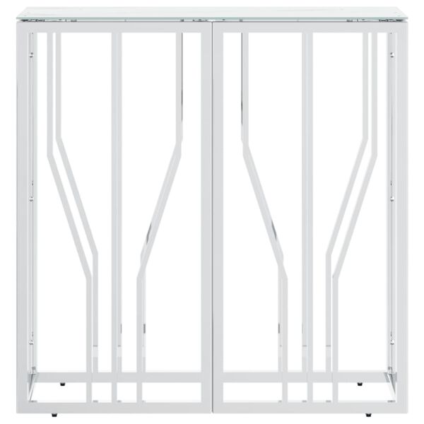 vidaXL Τραπέζι Κονσόλα Ασημί 70x30x70 εκ. Ανοξείδωτο Ατσάλι και Γυαλί